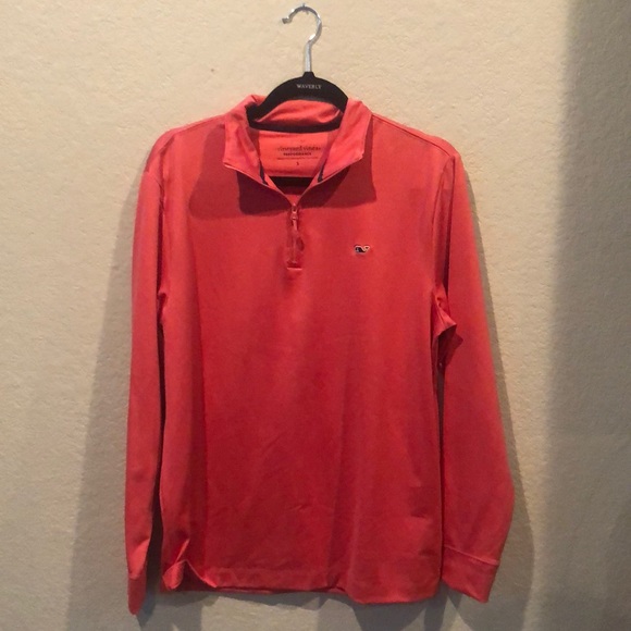 Quarter zip performance Vineyard Vines long sleeve pink outerwear - Picture 1 of 4